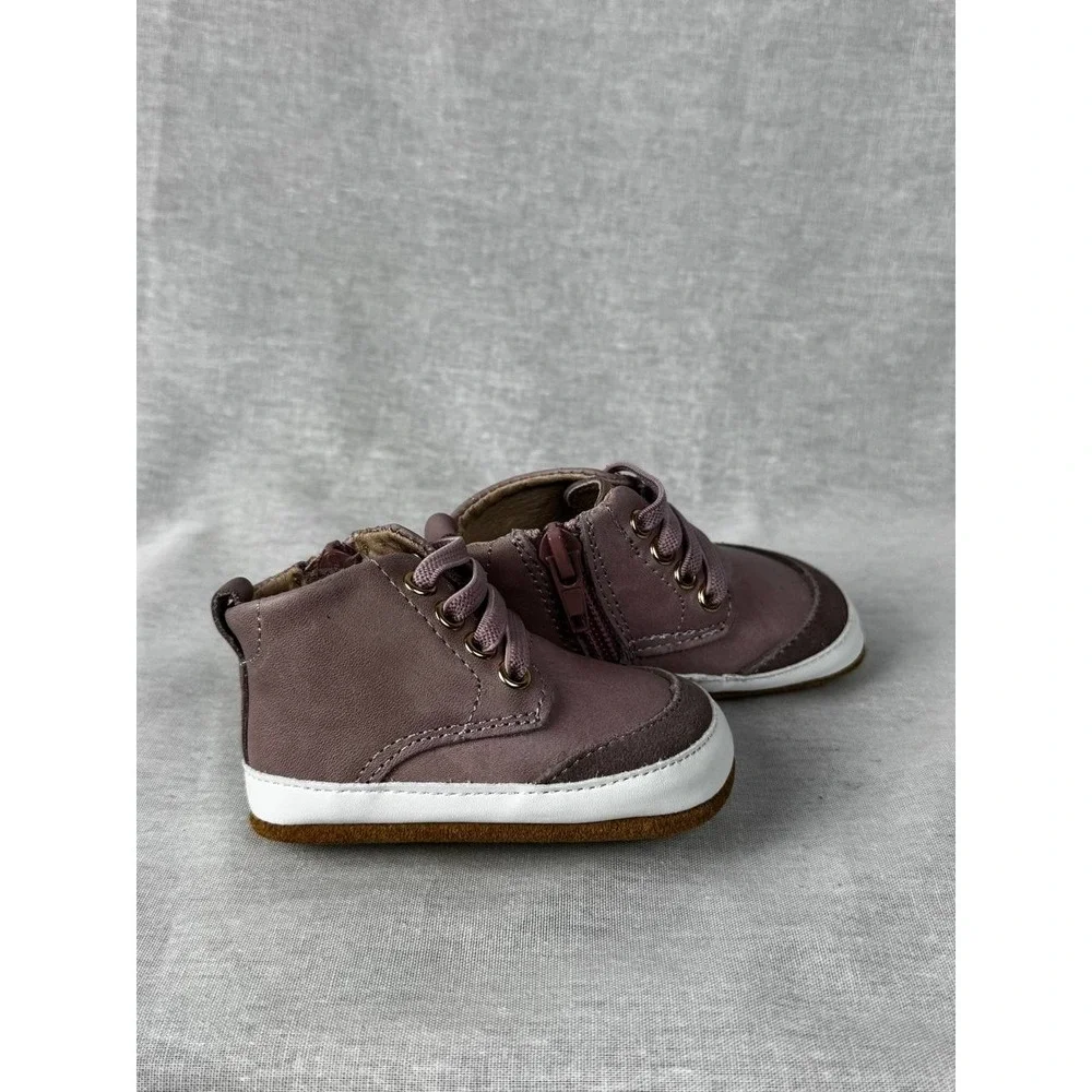 Little Love Bug Mauve Leather Minimalist High Top‎ Sneakers Baby Toddler Size 3